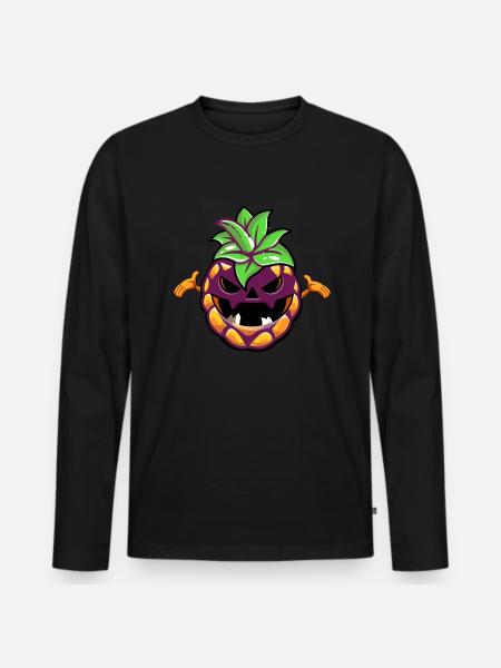 Halloween Pineapple - Men's Premium Organic Long Sleeve Shirt - black