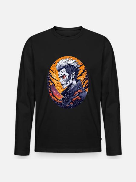 Gruseliges Halloween-party-kostüm Vampir - Men's Premium Organic Long Sleeve Shirt - black