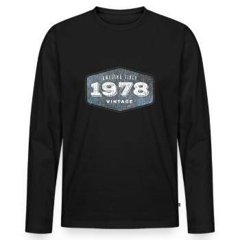 Awesome since 1978 - Men's Premium Organic Long Sleeve Shirt - black - Front - Nico (187cm)