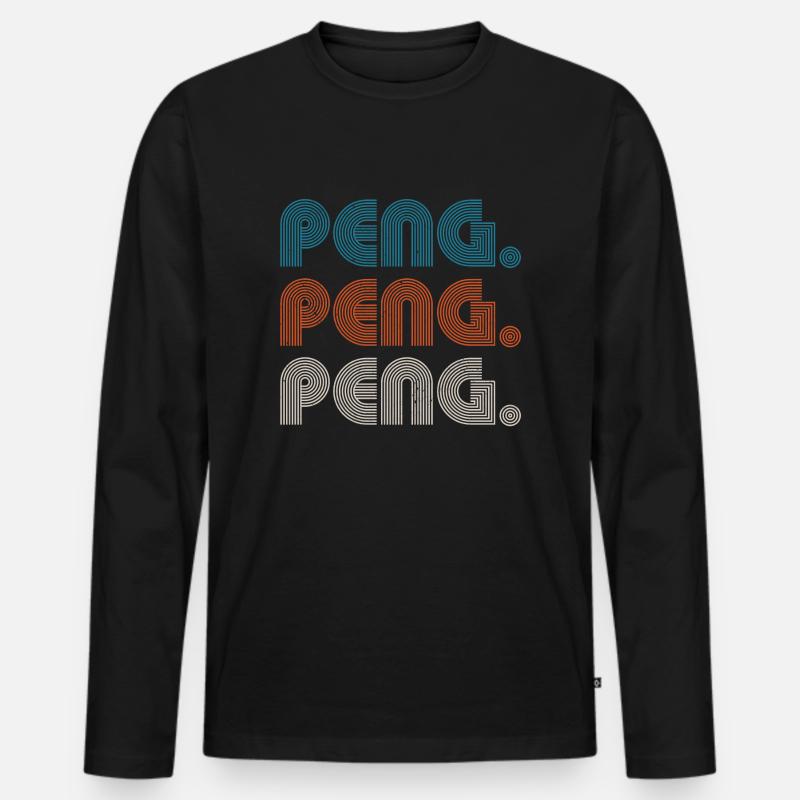 Peng Peng Peng - Männer Premium Bio Langarmshirt - Schwarz