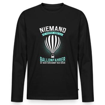 Ballonfahrt Ballonfahrer Ballonflug Ballonfahren - Männer Premium Bio Langarmshirt - Schwarz - Vorne - Nico (187cm)