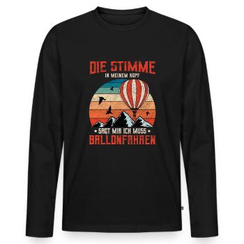 Ballonfahrt Ballonfahrer Ballonflug Ballonfahren - Männer Premium Bio Langarmshirt - Schwarz - Vorne - Nico (187cm)