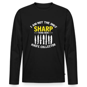 Knife Collector Designs Messerfan Knife Maker - Men's Premium Organic Long Sleeve Shirt - black - Front - Nico (187cm)