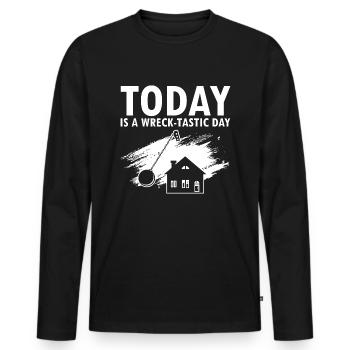 House Demolition and Renovation Design - Men's Premium Organic Long Sleeve Shirt - black - Front - Nico (187cm)