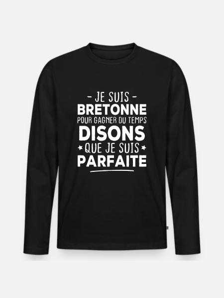 Je suis bretonne parfaite - T-shirt manches longues Premium bio Homme - noir