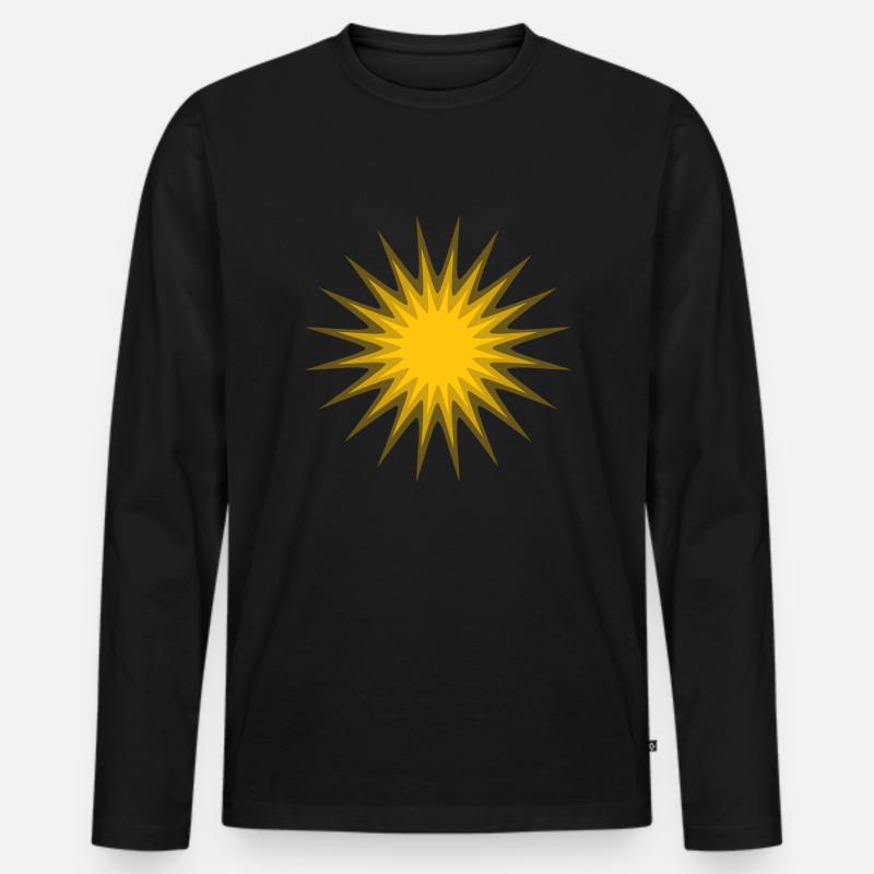 sol - Männer Premium Bio Langarmshirt - Schwarz