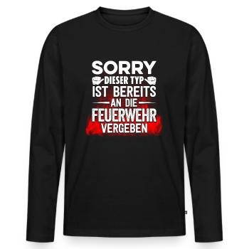 Feuerwehr vergeben Typ - Männer Premium Bio Langarmshirt - Schwarz - Vorne - Nico (187cm)