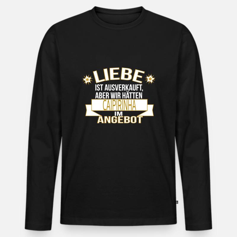 CAIPIRINHA - Männer Premium Bio Langarmshirt - Schwarz