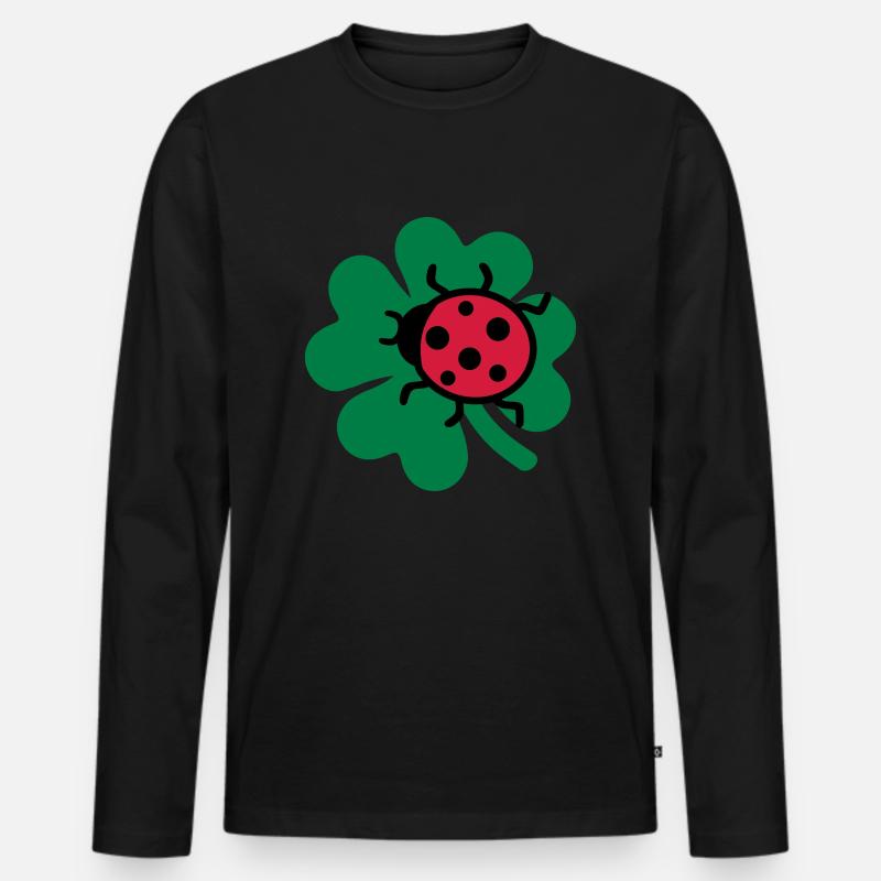 Marienkäfer - Männer Premium Bio Langarmshirt - Schwarz