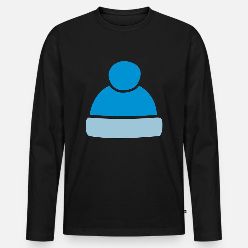 Mütze - Männer Premium Bio Langarmshirt - Schwarz