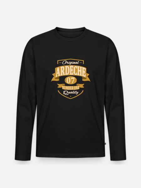 Ardèche - T-shirt manches longues Premium bio Homme - noir