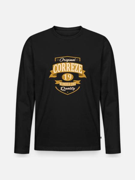 Corrèze - T-shirt manches longues Premium bio Homme - noir
