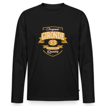 Gironde - T-shirt manches longues Premium bio Homme - noir - Devant - Nico (187cm)