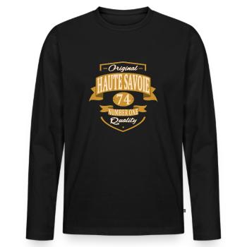 Haute Savoie - T-shirt manches longues Premium bio Homme - noir - Devant - Nico (187cm)