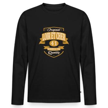 Loir Et Cher - T-shirt manches longues Premium bio Homme - noir - Devant - Nico (187cm)