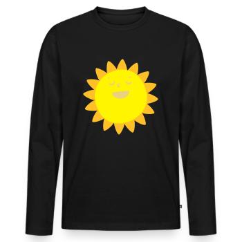 Happy sunshine - Men's Premium Organic Long Sleeve Shirt - black - Front - Nico (187cm)