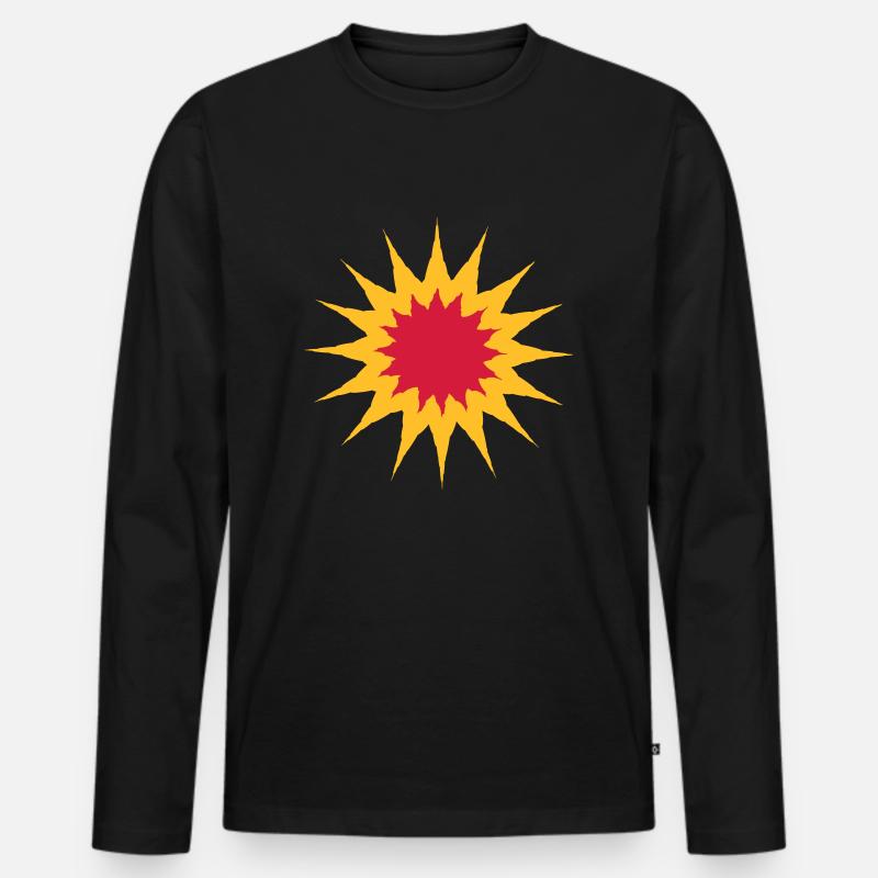 Feuer Explosion Stern - Männer Premium Bio Langarmshirt - Schwarz