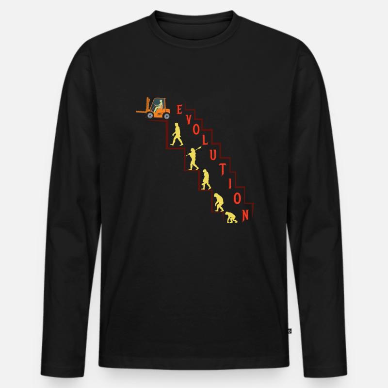 Forklift Driver - Evolution - Men's Premium Organic Long Sleeve Shirt - black