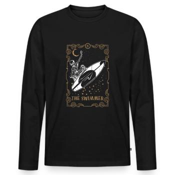 Tarot Card Occult Club Gothic Surfer Swimmer Surf - Männer Premium Bio Langarmshirt - Schwarz - Vorne - Nico (187cm)