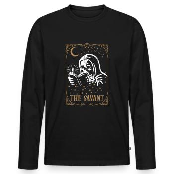 Skeleton Savant Tarot Card Occult Club Gothique - T-shirt manches longues Premium bio Homme - noir - Devant - Nico (187cm)