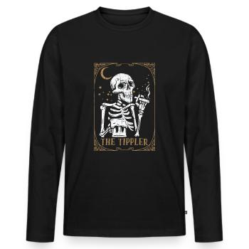 Tarot Card Occult Club Gothic Vice Drink Tippler - Männer Premium Bio Langarmshirt - Schwarz - Vorne - Nico (187cm)