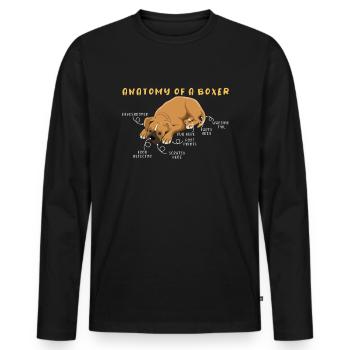 Définition Animal Animal Animal Anatomie Du Boxeur - T-shirt manches longues Premium bio Homme - noir - Devant - Nico (187cm)