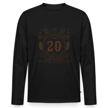 Retro Vintage Age 20 ans Naissance Naissance Bière - T-shirt manches longues Premium bio Homme - noir - Devant - Nico (187cm)