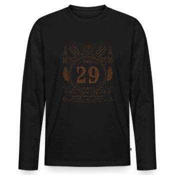 Retro Vintage Age 29 ans Naissance Née Bière - T-shirt manches longues Premium bio Homme - noir - Devant - Nico (187cm)