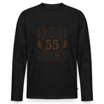 Retro Vintage Age 55 Year Old Birth Born Beer - Men's Premium Organic Long Sleeve Shirt - black - Front - Nico (187cm)