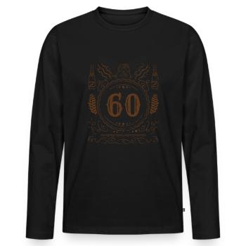 Retro Vintage Age 60 ans Naissance Naissance Bière - T-shirt manches longues Premium bio Homme - noir - Devant - Nico (187cm)
