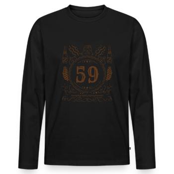 Retro Vintage Age 59 Year Old Birth Born Beer - Men's Premium Organic Long Sleeve Shirt - black - Front - Nico (187cm)