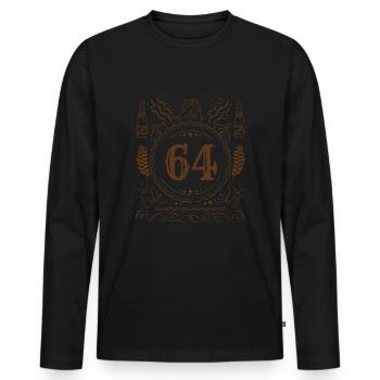 Retro Vintage Age 64 Year Old Birth Born Beer - Männer Premium Bio Langarmshirt - Schwarz - Vorne - Nico (187cm)