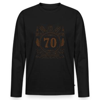 Retro Vintage Age 70 ans Naissance Naissance Bière - T-shirt manches longues Premium bio Homme - noir - Devant - Nico (187cm)
