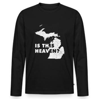 Land Map America State Home Heaven Michigan - Männer Premium Bio Langarmshirt - Schwarz - Vorne - Nico (187cm)