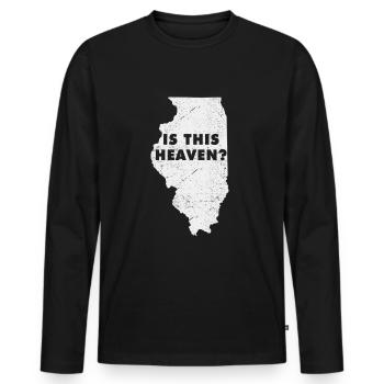 Land Map America State Home Heaven Illinois - Men's Premium Organic Long Sleeve Shirt - black - Front - Nico (187cm)