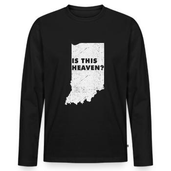 Land Map America State Home Heaven Indiana - Men's Premium Organic Long Sleeve Shirt - black - Front - Nico (187cm)