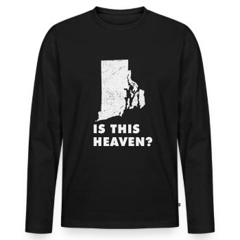 Carte terrestre Amérique État Accueil Paradis Rhode Island - T-shirt manches longues Premium bio Homme - noir - Devant - Nico (187cm)