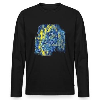 we do not seek comfort - Men's Premium Organic Long Sleeve Shirt - black - Front - Nico (187cm)