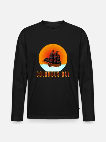 Columbus day - Men's Premium Organic Long Sleeve Shirt - black