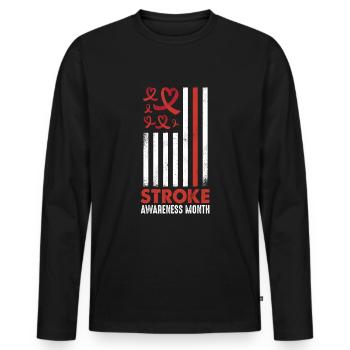 May Wear Red Stroke Awareness Month - Männer Premium Bio Langarmshirt - Schwarz - Vorne - Nico (187cm)