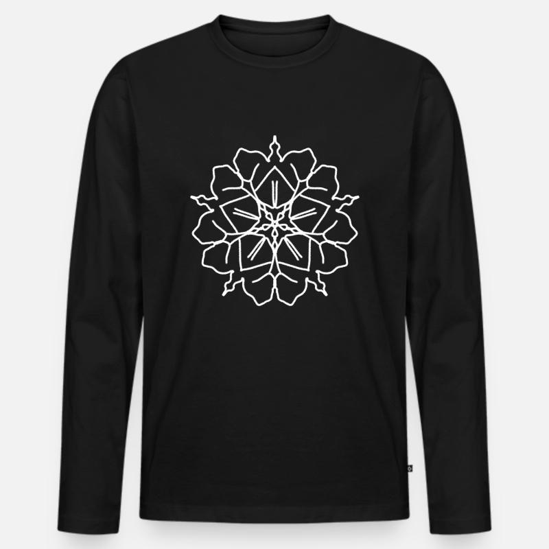 Weihnachts Flöckchen - Männer Premium Bio Langarmshirt - Schwarz