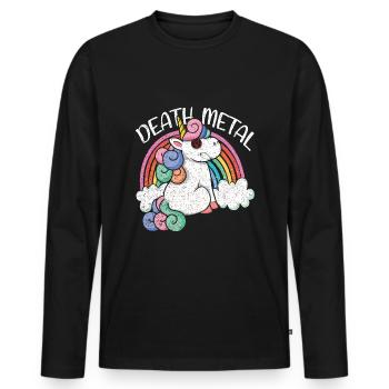 Rainbow Unicorn Satan Love Metal Music Heavy Rock - T-shirt manches longues Premium bio Homme - noir - Devant - Nico (187cm)