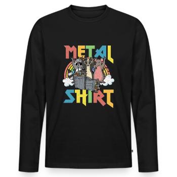 Rock Love Peace Music Heavy Trash Racoon Metal - Männer Premium Bio Langarmshirt - Schwarz - Vorne - Nico (187cm)