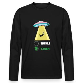 Funny Alien Abduction Hearts Day Valentines - Männer Premium Bio Langarmshirt - Schwarz - Vorne - Nico (187cm)