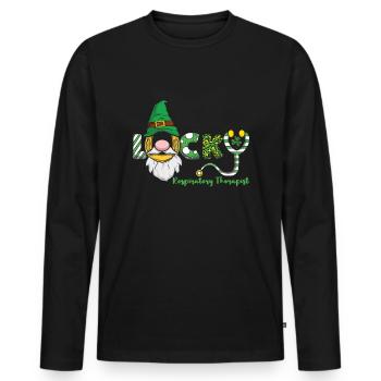 Lucky Respiratory Therapist Saint Patricks - Men's Premium Organic Long Sleeve Shirt - black - Front - Nico (187cm)
