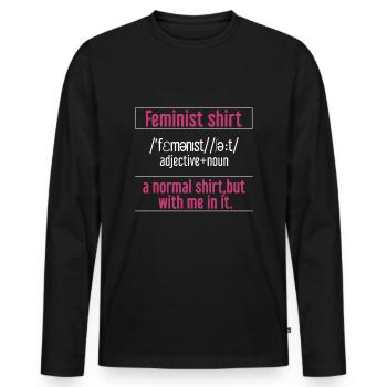 International Womens Day Feminist Meaning - Men's Premium Organic Long Sleeve Shirt - black - Front - Nico (187cm)
