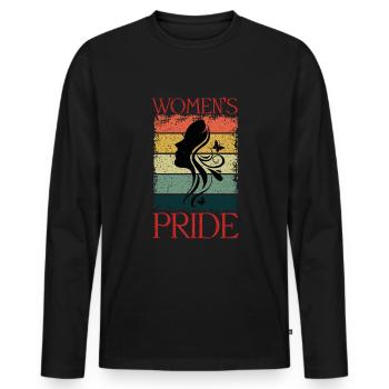 Retro Womens Pride International Womens Day - Men's Premium Organic Long Sleeve Shirt - black - Front - Nico (187cm)