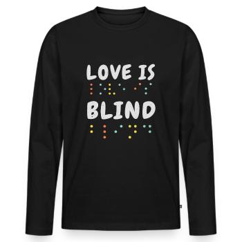 Braille Alphabet Love Braille Language Braille - Men's Premium Organic Long Sleeve Shirt - black - Front - Nico (187cm)