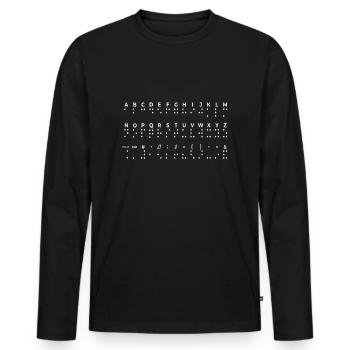 Braille Letters Braille Language Braille Alphabet - Men's Premium Organic Long Sleeve Shirt - black - Front - Nico (187cm)