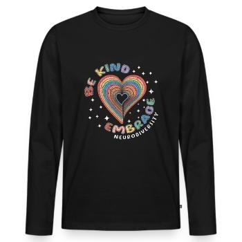 Journée de sensibilisation à l’autisme - T-shirt manches longues Premium bio Homme - noir - Devant - Nico (187cm)